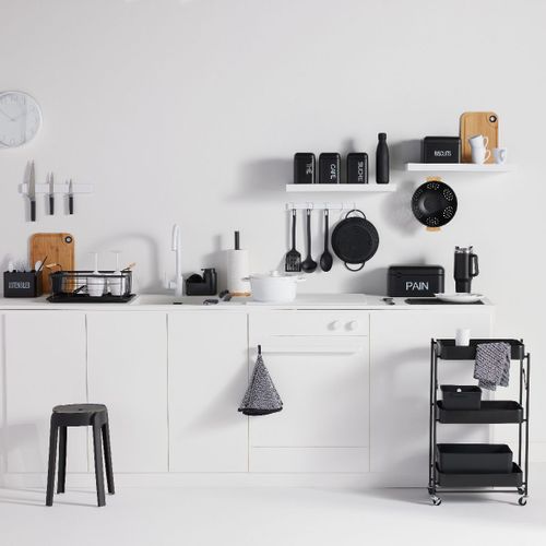 Lot De 2 Torchons Vaisselle En Coton Kitchen Noir