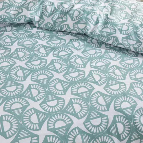Parure De Lit Imprimé Graphique Crazy Cleo 220x240cm Bleu