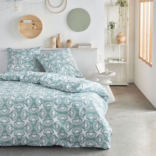 Parure De Lit Imprimé Graphique Crazy Cleo 220x240cm Bleu