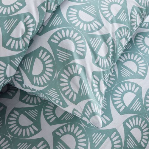 Parure De Lit Imprimé Graphique Crazy Cleo 220x240cm Bleu