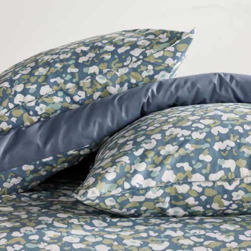 Housse De Couette 220x240 Cm Motif Floral Bleu – 100% Coton, 2 Taies 63x63