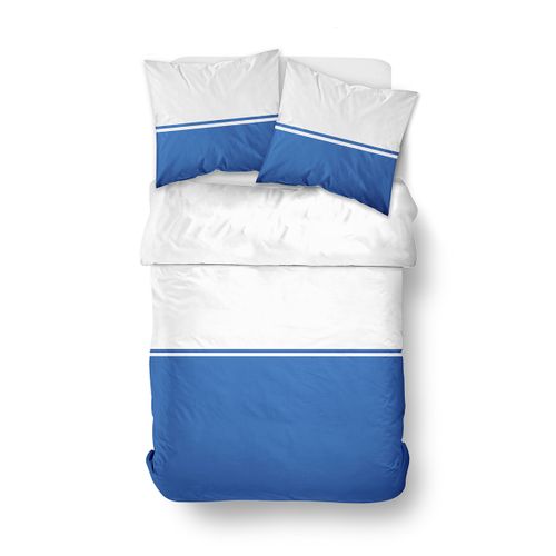 Parure De Lit Bicolore Coton Summer 63x63 Cm Bleu