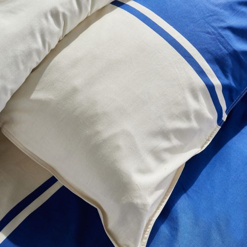 Parure De Lit Bicolore Coton Summer 63x63 Cm Bleu