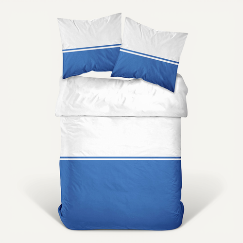 Parure De Lit Bicolore Coton Summer 63x63 Cm Bleu