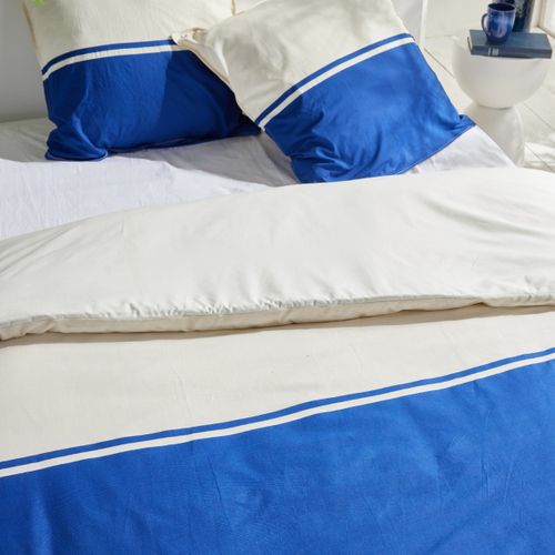 Parure De Lit Bicolore Coton Summer 63x63 Cm Bleu