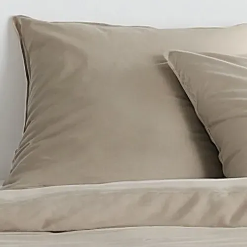 Housse De Couette 220x240 Cm Essential Beige Lavé + 2 Taies 63x63 Cm