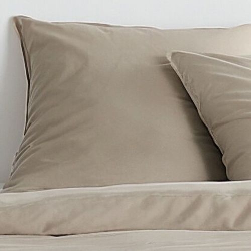 Housse De Couette 220x240 Cm Essential Beige Lavé + 2 Taies 63x63 Cm