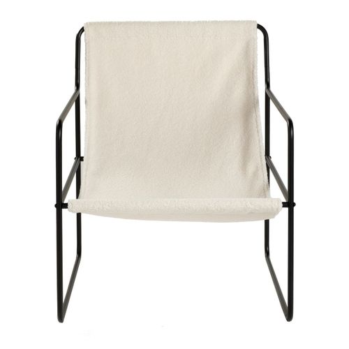Fauteuil Chilienne Bouclette Uni Retro Mood Ecru