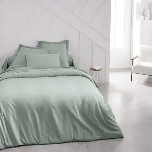 Drap Housse 160x200+30 Cm 100% Coton - Celadon, 57 Fils/cm²