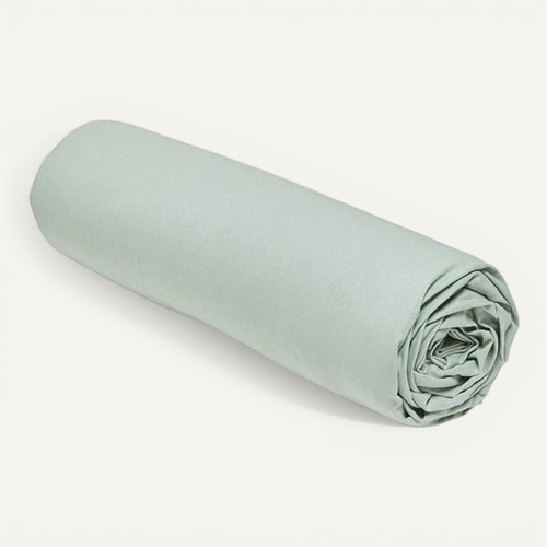 Drap Housse 160x200+30 Cm 100% Coton - Celadon, 57 Fils/cm²