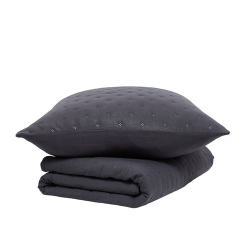 Couvre Lit Boutis Essential 240x260 Cm Gris Anthracite