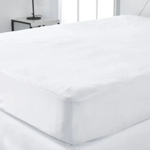Protège-matelas Imperméable 160x200 Cm - Bonnet 25 Cm, Blanc, Microfibre