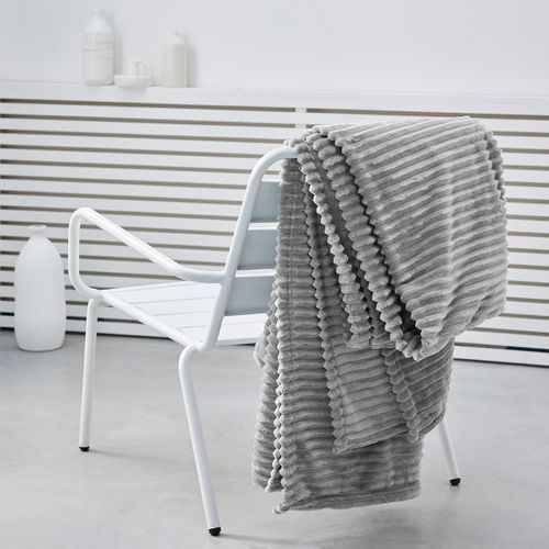 Plaid Cotelé Uni Essential 150x200 Cm Gris