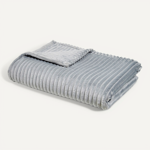 Plaid Cotelé Uni Essential 150x200 Cm Gris