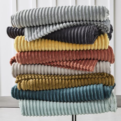 Plaid Cotelé Uni Essential 150x200 Cm Gris