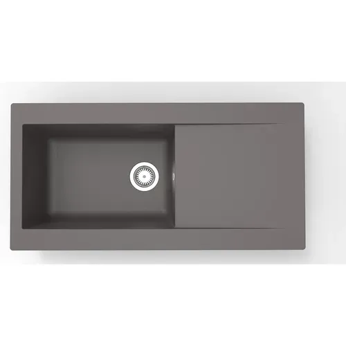 Evier résine 1 bac EINNA 100 x 50 cm gris vue de face