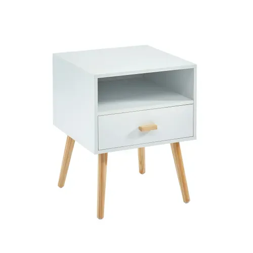 Table De Chevet Ulos Blanc 1 Tiroir 40cm