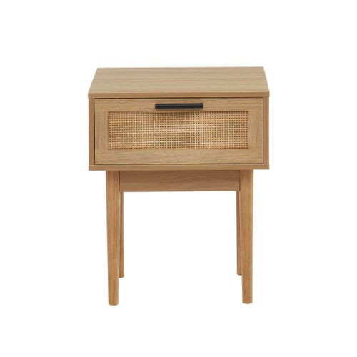 Table De Chevet Amana  Cannage Rotin  1 Tiroir 40cm