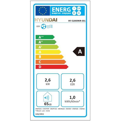 Climatiseur Mobile 2en1 9000 BTU - Système à auto évaporation et déshumidificateur - HY-CLM09KR