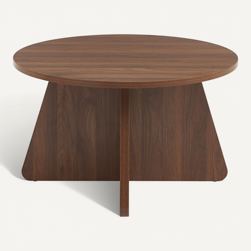 Table Basse Ronde Ruba Effet Noyer