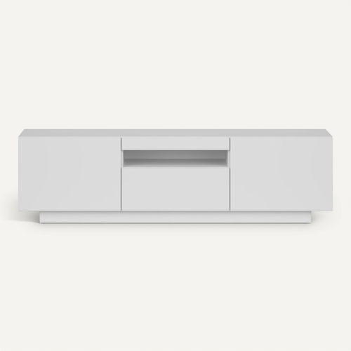 Meuble TV Birna Blanc Mat 3 Portes 150cm