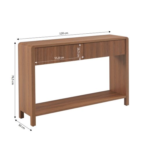 Console Utica Effet Noyer 2 Tiroirs 120cm