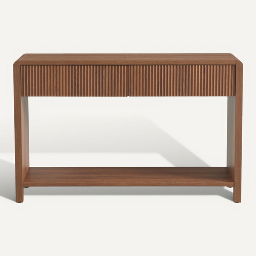 Console Utica Effet Noyer 2 Tiroirs 120cm