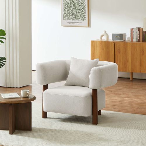 Fauteuil Fixe Brazza 1 Place Tissu Beige