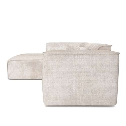 Canapé D'angle Gauche Fixe Nuna 4 Places Tissu Beige