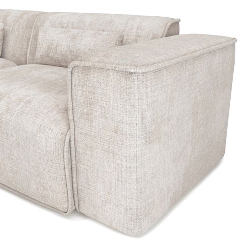 Canapé D'angle Gauche Fixe Nuna 4 Places Tissu Beige