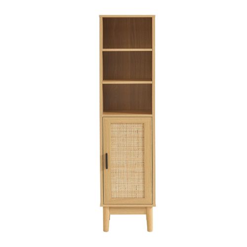 Colonne De Salle De Bain Amana Effet Chêne Et Cannage Rotin L30cm