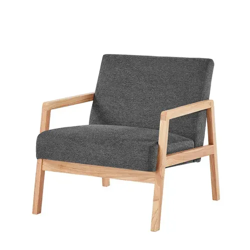 Fauteuil Bonifacio En Tissu Gris Anthracite