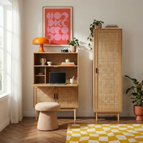 Secrétaire Amana Cannage Rotin L90 Cm