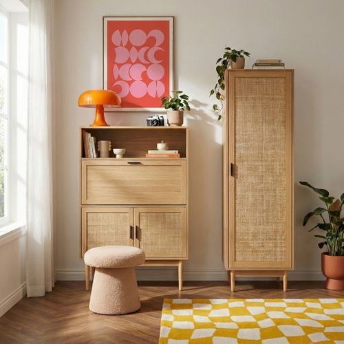 Secrétaire Amana Cannage Rotin L90 Cm