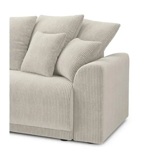 Canapé D'angle Nova Convertible Velours Côtelé Beige 4 Places