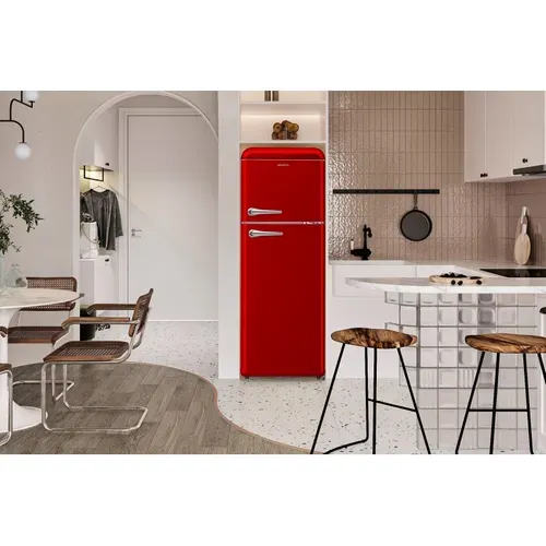 Réfrigérateur Retro 208l  Congélateur 48l Froid Statique - Rouge