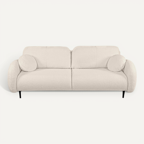 Canapé Droit Convertible Carino 3 Places Tissu Bouclette Grège