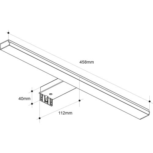 Applique LED Pour Miroir De Salle De Bain Blitz 10 W - 45,8 X 4 X 11,2 Cm - Noir Mat
