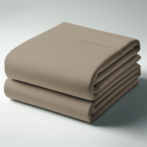 Drap-housse polycoton Taupe - 80 X 190 cm