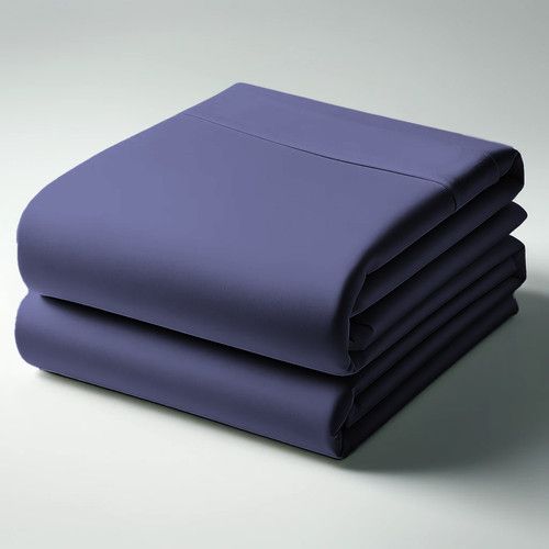 Drap Plat Coton Bleu Indigo - 180 X 290