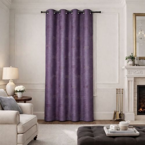 Rideau Ameublement En Jacquard Formes Géométriques - 140x260 Cm - Prune