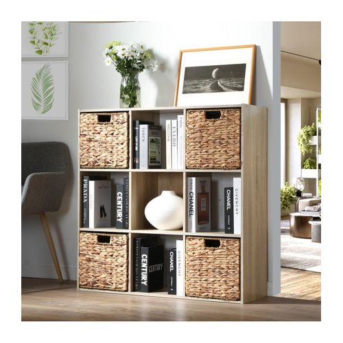 Etagère Bibliothèque 9 Cases "enimsay" 92cm Naturel