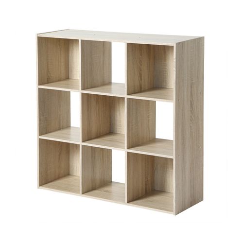 Etagère Bibliothèque 9 Cases "enimsay" 92cm Naturel