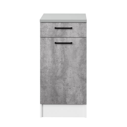 Bas 40 cm 1 porte 1 tiroir MALICE gris béton
