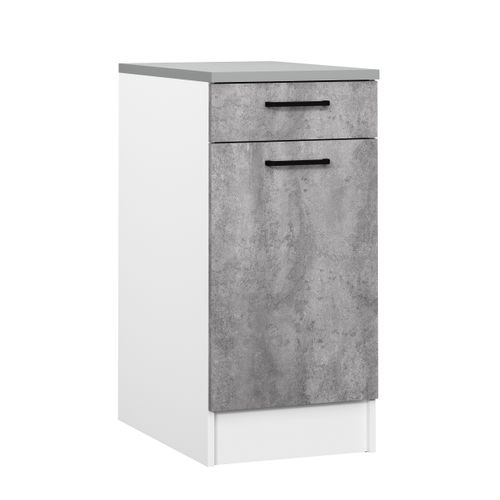 Bas 40 cm 1 porte 1 tiroir MALICE gris béton