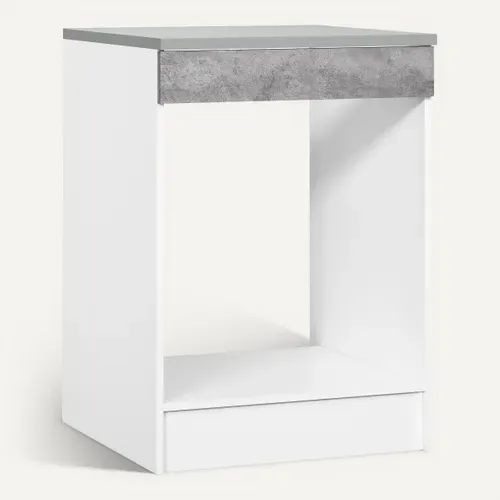Bas four 60 cm MALICE gris béton vue 3/4