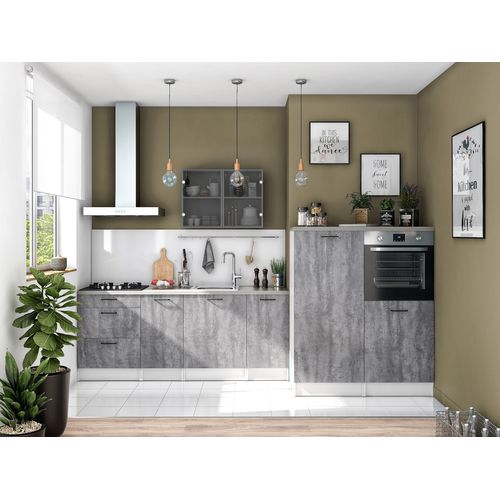 Bas 60 cm 1 porte MALICE gris béton