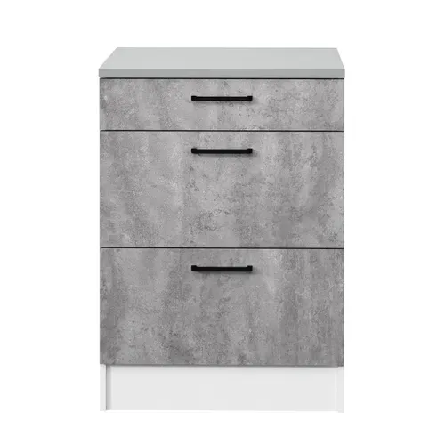 Bas 60 cm casserolier MALICE gris béton vue de face