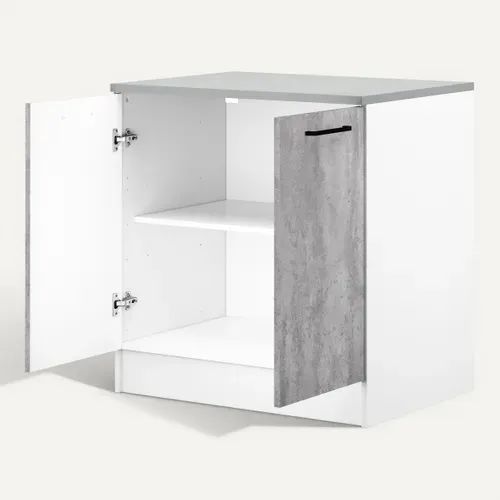 Bas 80 cm 2 portes MALICE gris béton