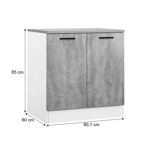 Bas 80 cm 2 portes MALICE gris béton